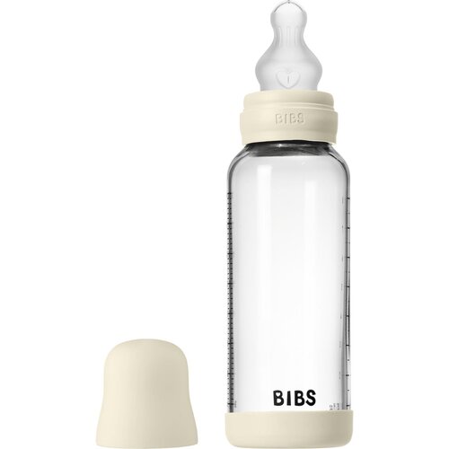 Bibs steklenička steklena silikon 240 ml, srednji pretok Ivory Cene