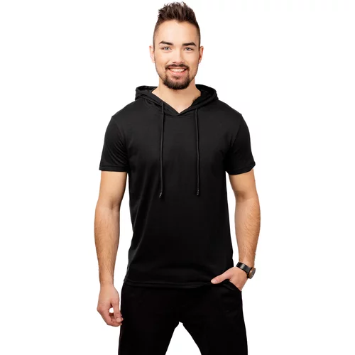 Glano Men ́s T-Shirt with Hood - black