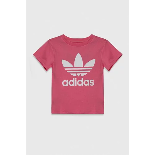 Adidas Otroška bombažna kratka majica TREFOIL TEE roza barva