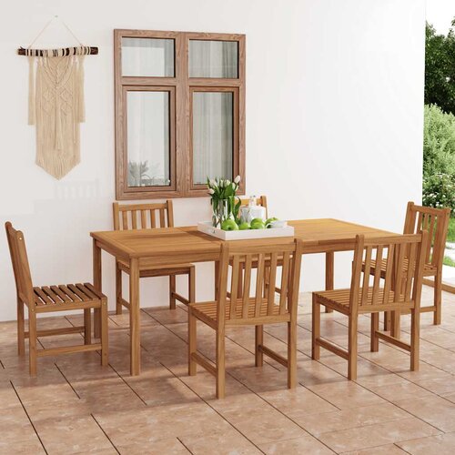  Vrtni blagovaonski set od 7 dijelova 200 x 100 cm masivno tikovino drvo Cijene