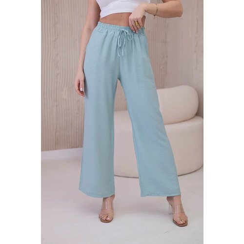 Kesi Viscose wide trousers dark mint Cene