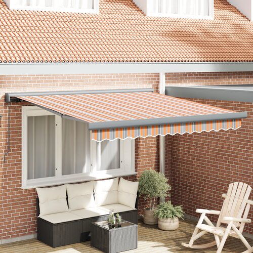 VidaXL Ročna retraktibilna tende večbarvna črta 350x250 cm Slike