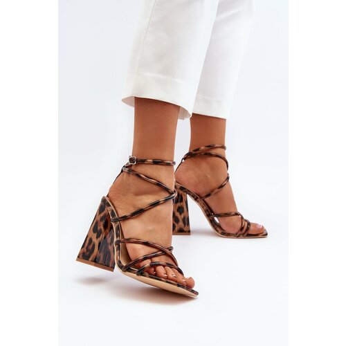Kesi Fashionable brown high-heeled sandals Josette Slike