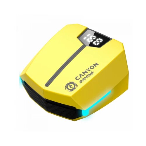 Canyon GTWS-2, Gaming True Wireless Headset, BT 5.3 stereo, 45ms low latency, 37.5 hours, USB-C, 0.046kg, yellow slušalice CND-GTWS2Y Cene