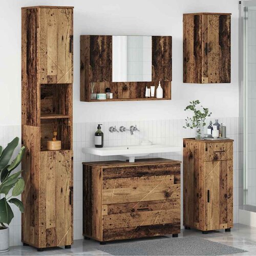 vidaXL Komplet pohištva za kopalnico 5 pcs Star les 30 x 35 x 192 cm Cene