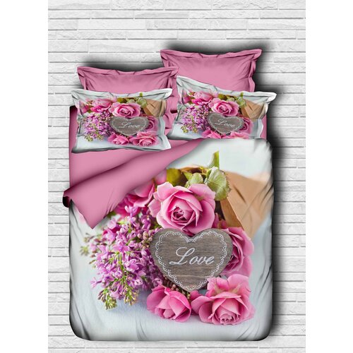 107 pinkgreywhite double duvet cover set Slike