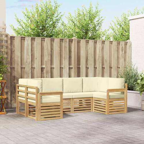  Set vanjskih sofa 5 pcs Bijela i Krem 245 x 128,5 x 73 cm Cene