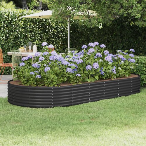 VidaXL Vrtna sadilica od čelika obloženog prahom 296x140x36cm antracit Slike