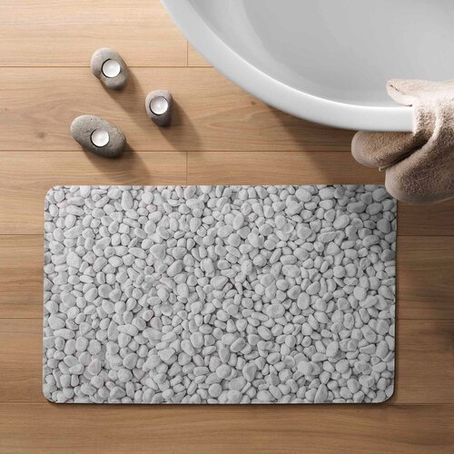 Douceur d int&amp;eacute;rieur Bela/siva gumijasta kopalni&amp;scaron;ka preproga 50x80 cm Leandra &amp;ndash; Slike
