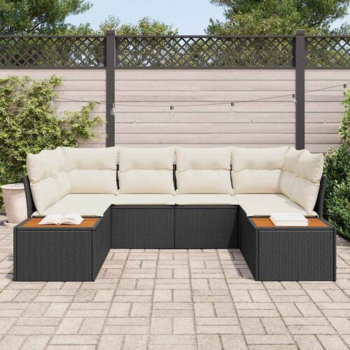  Sjedeća garnitura za vrt 6 kom. Crna poliratan 234 x 154 x 69 cm Slike