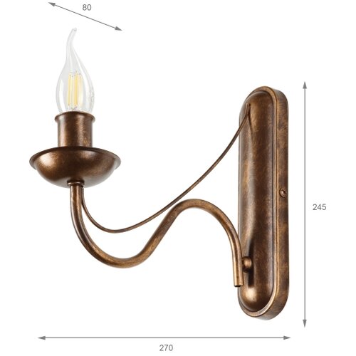  Zidna lampa ANTON 1xE14/60W/230V bronzana Slike