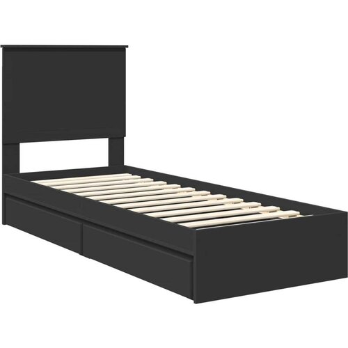  Krevet s od storage Crna 75 x 190 cm Konstruirano drvo Slike