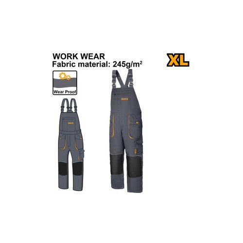 Ingco WUCT8033.XL radne pantalone sa tregerima vel xl super Cene