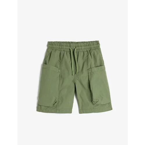 Koton Cargo Shorts with Tie Waist Pockets in the sides. Cotton
