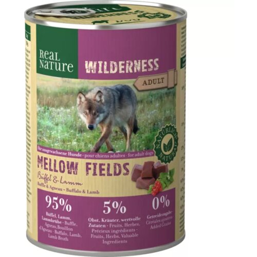 Real Nature Wilderness Adult Mellow Fields bivol in jagnjetina 400g konzerva Cene