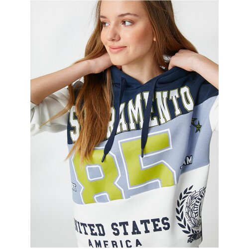 Koton College Printed Hoodie Sweatshirt Relax Fit Slike