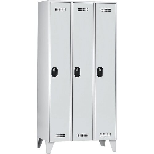 Wolf Garderobna omara, višina predelka 1700 mm, VxŠxG 1850 x 900 x 500 mm, širina razdelka 300 mm, barva korpusa / vrat svetlo siva / svetlo siva Cene