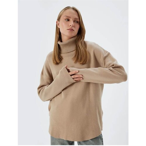 Koton Turtleneck Oversize Knitwear Sweater Long Sleeve Soft Textured Slike