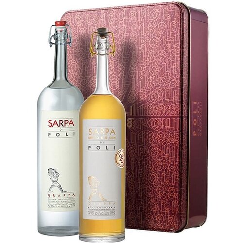 Poli rakija Grappa Sarpa + Sarpa Oro Gift Box 2x0.7l Cene