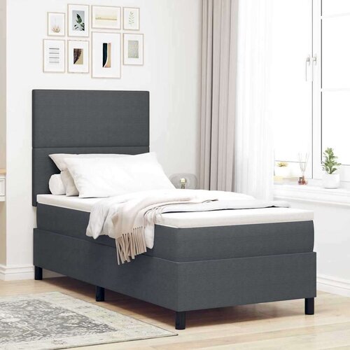  LED Box Spring Krevet Tamno siva i bijela 100 x 200 cm Cene