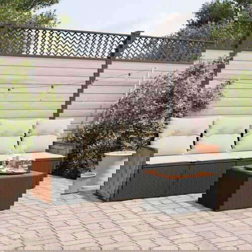  5-dijelna vrtna garnitura od poliratana s jastucima crna Cijene