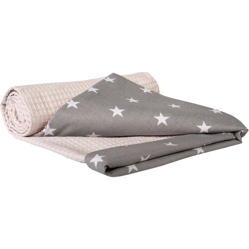 Medi Partners blanket 75x100 cotton + cotton waffle – stars + light pink waffle Slike