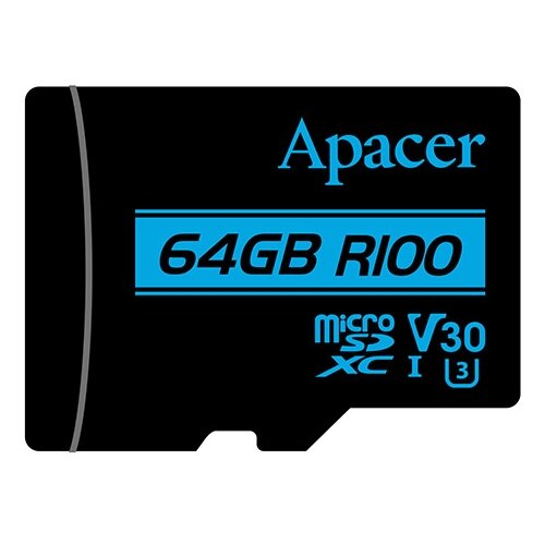 Apacer UHS-I MicroSDHC 64GB V30 + Adapter AP64GMCSX10U7-R memorijska kartica Slike