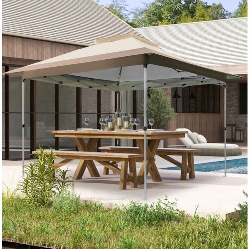  Gazebo paviljon sa mehanizmom 350x350cm Braon 1680 Cene