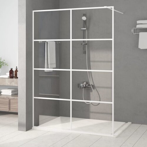 vidaXL Pregrada za tuš bela 140x195 cm prozorno ESG steklo Cene