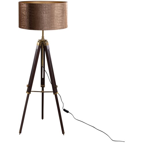 QAZQA Vloerlamp messing tripod met velours kap krokodil 50cm - Cortin Cene