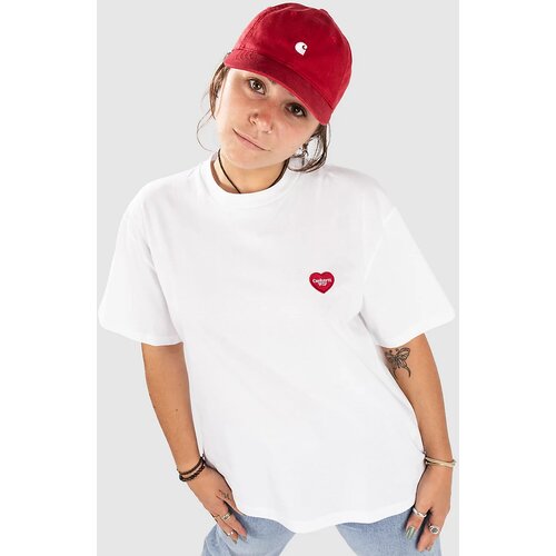 Carhartt WIP Heart Patch T-shirt white / red Slike