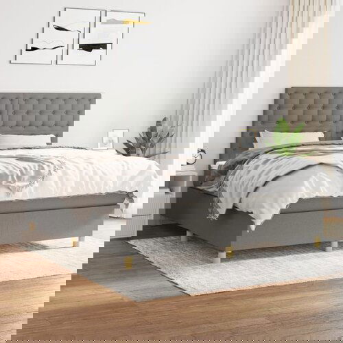  The Living Store Box spring postelja z vzmetnico temno siva 160x200 cm blago - Box Spring Postelja, (21454085) Slike