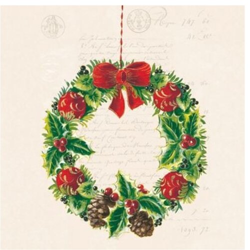 salveta za dekupaž christmas wreath - 1 kom Slike
