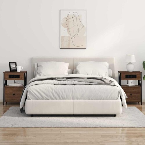  Noćni ormar Smeđi hrast 40 x 31 x 60 cm Konstruirano drvo Slike