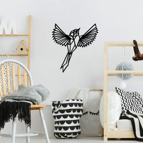 Wallity Zidna dekoracija King Bird - 479, 70 x 75 cm, Crna Cene