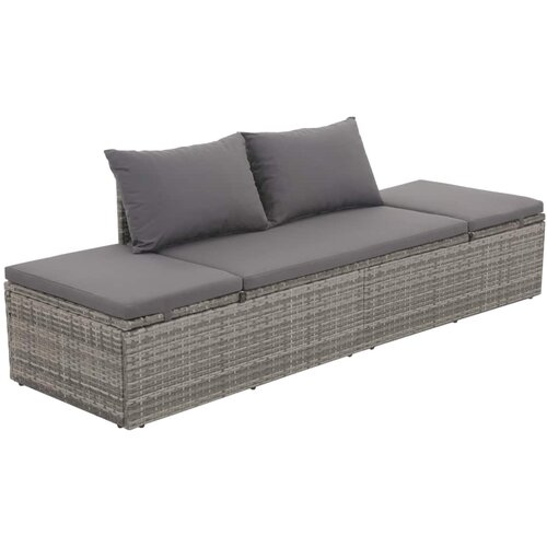 vidaXL Vrtna postelja poli ratan 195x60 cm siva Cene