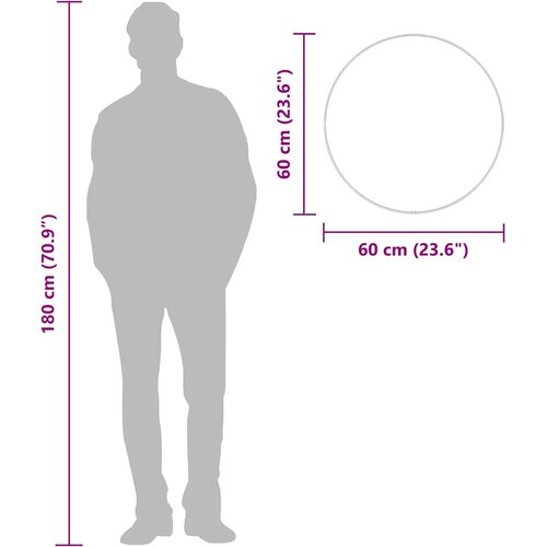  Zidno ogledalo srebrno &amp;Oslash; 60 cm okruglo Slike