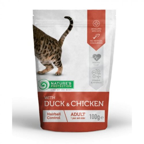 Natures Protection NP Adult Hairball Control Duck&Chicken - 100g Slike