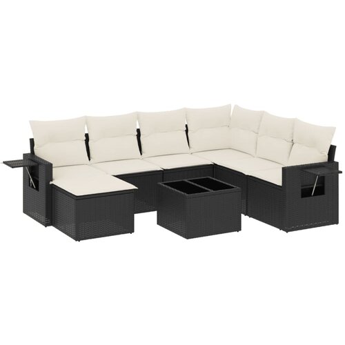  8-dijelni set vrtnih sofa od poliratana s jastucima crni Crna 62 x 62 x 69 cm Slike