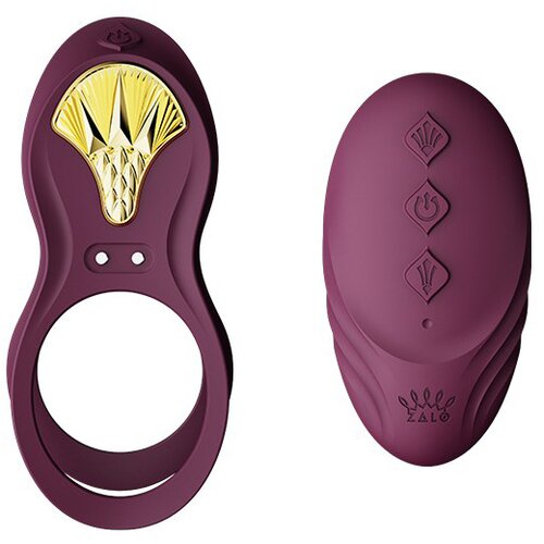Zalo Bayek Cockring Vibrator with Remote Control Purple Cene