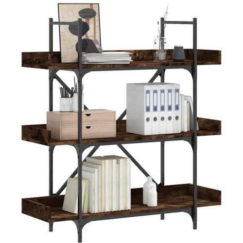  The living store knjižna omara 3-nadstropna dim. hrast 100x33x108,5 cm inž. les - knjižna omara, (21499633) Cene