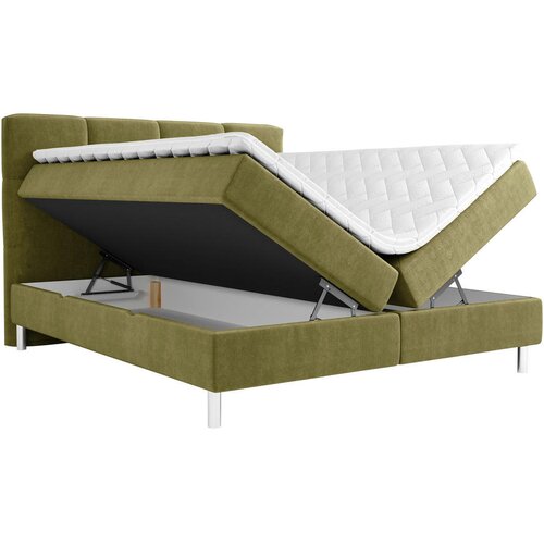Esposa POSTELJA Z VZMETNICO 160 cm x 200 cm , tekstil olivno zelena Slike