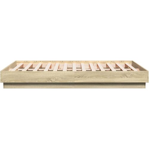  Okvir za krevet boja hrasta 120x190 cm od konstruiranog drva Smeđa 120 x 190 cm Slike