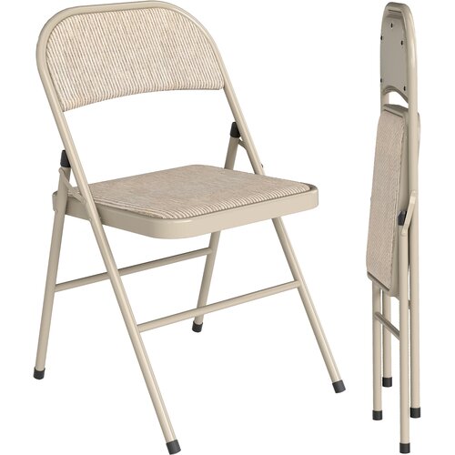 HOMCOM zložljivi stoli poliester, jeklo 46D x 45&Scaron; x 78V cm Bež, (5000242821) Cene