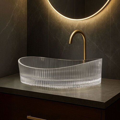 REA Bath Umivalnik na podstavku Harper Transparent Slike