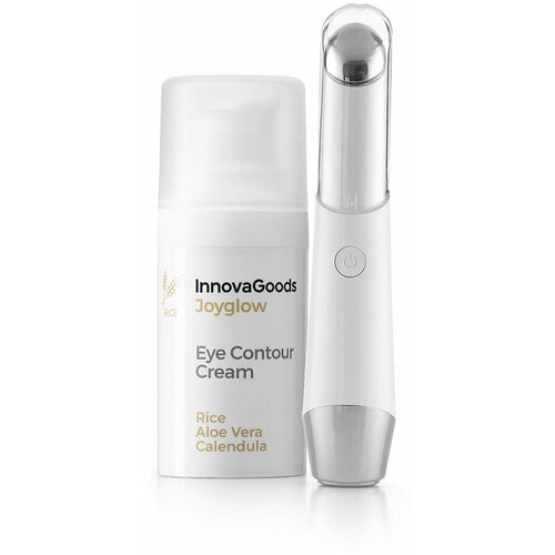 Paket masažer za oči proti staranju s fototerapijo in termoterapijo in krema za oči Rice Joyglow 15 ml InnovaGoods Slike