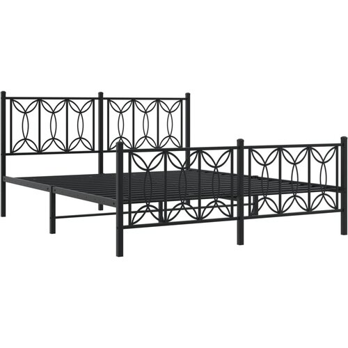 vidaXL Metalni okvir kreveta uzglavlje i podnožje crni 150x200 cm Cijene