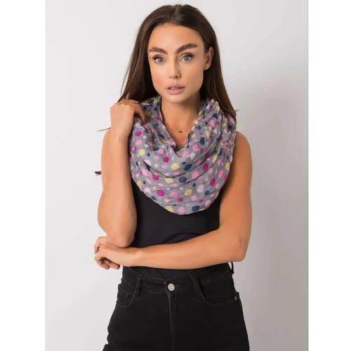 Fashion Hunters Gray scarf with colored polka dots