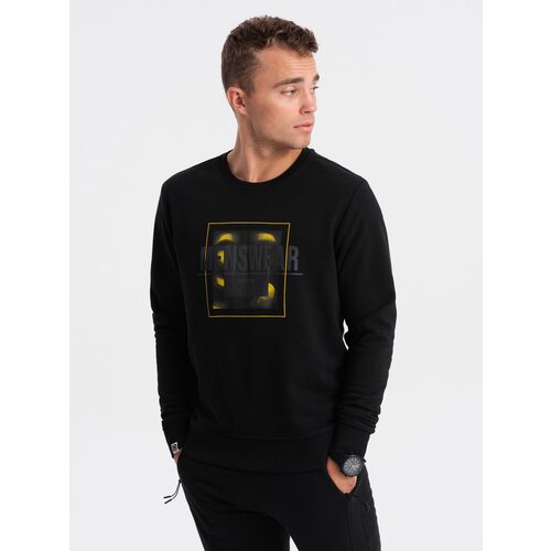 Ombre Men's non-stretch printed sweatshirt - black Slike