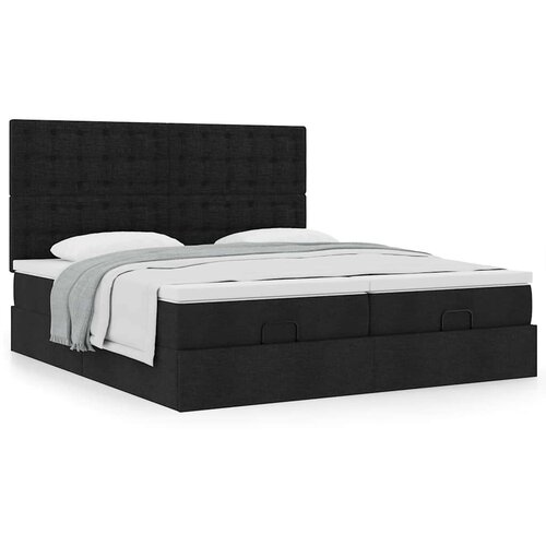 vidaXL Okvir kreveta s madracima crni 160x200cm od tkanine Cijene